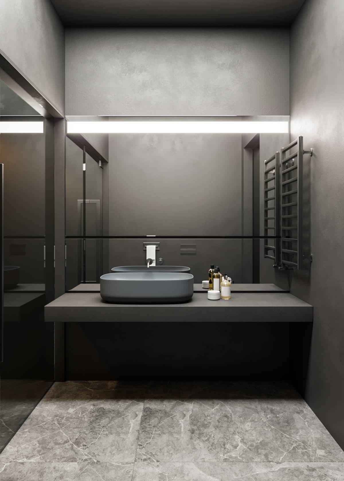 Dining area with steel elements