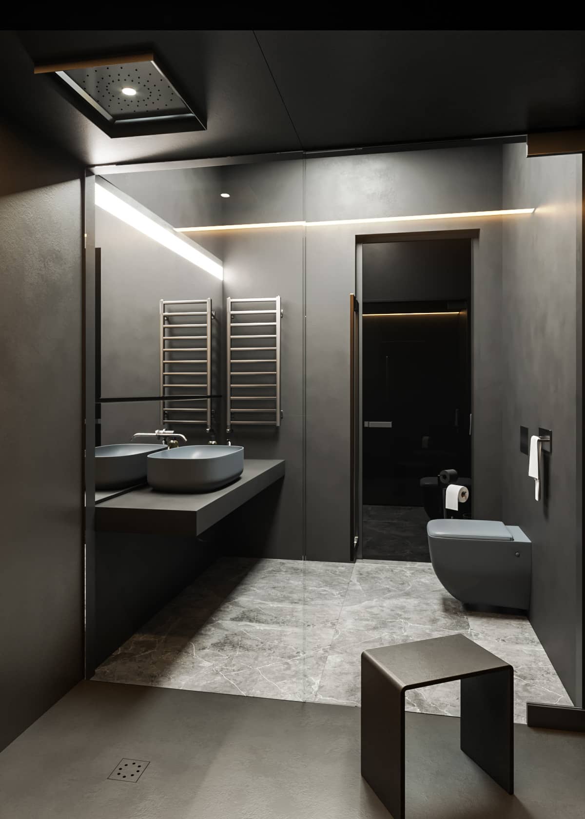 Dining area with steel elements